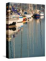 Sailboat Reflections, Southern Harbor, Lesvos, Mithymna, Northeastern Aegean Islands, Greece-Walter Bibikow-Stretched Canvas