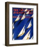 "Sailboat Regatta," Saturday Evening Post Cover, June 29, 1940-Ski Weld-Framed Giclee Print