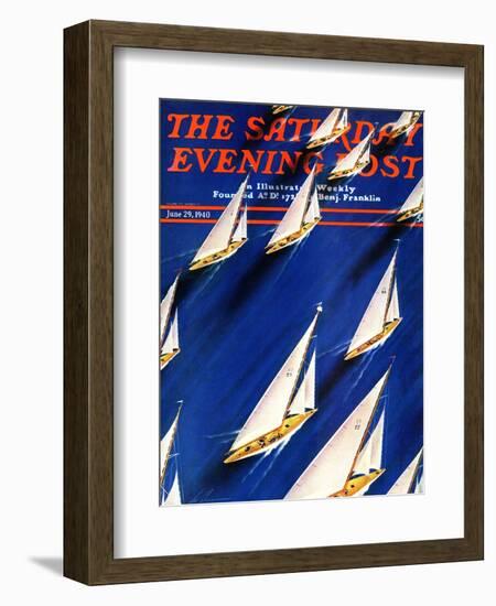 "Sailboat Regatta," Saturday Evening Post Cover, June 29, 1940-Ski Weld-Framed Giclee Print