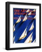 "Sailboat Regatta," Saturday Evening Post Cover, June 29, 1940-Ski Weld-Framed Giclee Print