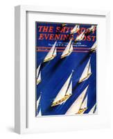 "Sailboat Regatta," Saturday Evening Post Cover, June 29, 1940-Ski Weld-Framed Giclee Print