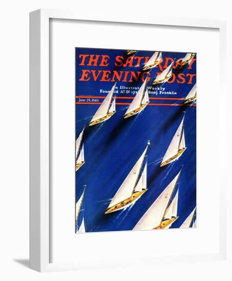 "Sailboat Regatta," Saturday Evening Post Cover, June 29, 1940-Ski Weld-Framed Giclee Print