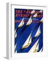 "Sailboat Regatta," Saturday Evening Post Cover, June 29, 1940-Ski Weld-Framed Giclee Print