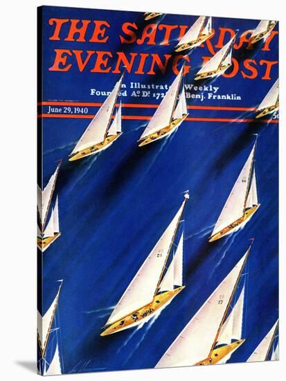 "Sailboat Regatta," Saturday Evening Post Cover, June 29, 1940-Ski Weld-Stretched Canvas