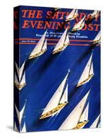 "Sailboat Regatta," Saturday Evening Post Cover, June 29, 1940-Ski Weld-Stretched Canvas