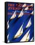 "Sailboat Regatta," Saturday Evening Post Cover, June 29, 1940-Ski Weld-Framed Stretched Canvas