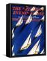 "Sailboat Regatta," Saturday Evening Post Cover, June 29, 1940-Ski Weld-Framed Stretched Canvas