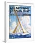 "Sailboat Regatta," Saturday Evening Post Cover, September 8, 1934-Anton Otto Fischer-Framed Giclee Print