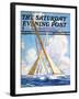 "Sailboat Regatta," Saturday Evening Post Cover, September 8, 1934-Anton Otto Fischer-Framed Giclee Print