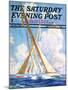 "Sailboat Regatta," Saturday Evening Post Cover, September 8, 1934-Anton Otto Fischer-Mounted Giclee Print