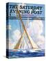 "Sailboat Regatta," Saturday Evening Post Cover, September 8, 1934-Anton Otto Fischer-Stretched Canvas