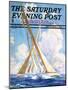 "Sailboat Regatta," Saturday Evening Post Cover, September 8, 1934-Anton Otto Fischer-Mounted Giclee Print