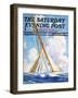 "Sailboat Regatta," Saturday Evening Post Cover, September 8, 1934-Anton Otto Fischer-Framed Premium Giclee Print