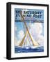 "Sailboat Regatta," Saturday Evening Post Cover, September 8, 1934-Anton Otto Fischer-Framed Premium Giclee Print