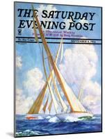 "Sailboat Regatta," Saturday Evening Post Cover, September 8, 1934-Anton Otto Fischer-Mounted Premium Giclee Print