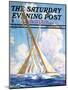 "Sailboat Regatta," Saturday Evening Post Cover, September 8, 1934-Anton Otto Fischer-Mounted Premium Giclee Print