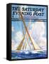 "Sailboat Regatta," Saturday Evening Post Cover, September 8, 1934-Anton Otto Fischer-Framed Stretched Canvas