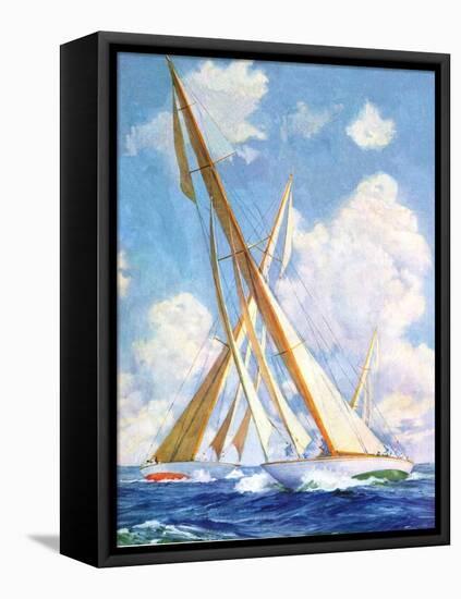"Sailboat Regatta,"September 8, 1934-Anton Otto Fischer-Framed Stretched Canvas
