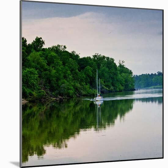 Sailboat Sailing Down the Tombigbee River in Mississippi, USA-Joe Restuccia III-Mounted Photographic Print
