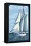 Sailboat Scene-Lantern Press-Framed Stretched Canvas