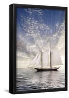 Sailboat Sun And Sky-null-Framed Poster