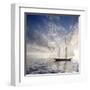 Sailboat Sun And Sky-rolffimages-Framed Art Print