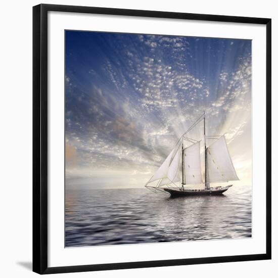 Sailboat Sun And Sky-rolffimages-Framed Giclee Print