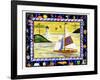 Sailboat Sunset Alphabet Beach-Cheryl Bartley-Framed Giclee Print