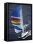 Sailboat with A Colorful Sail-null-Framed Stretched Canvas