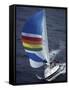 Sailboat with A Colorful Sail-null-Framed Stretched Canvas