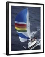 Sailboat with A Colorful Sail-null-Framed Premium Photographic Print