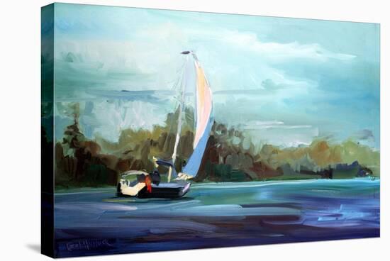 Sailboat-Carol Hallock-Stretched Canvas