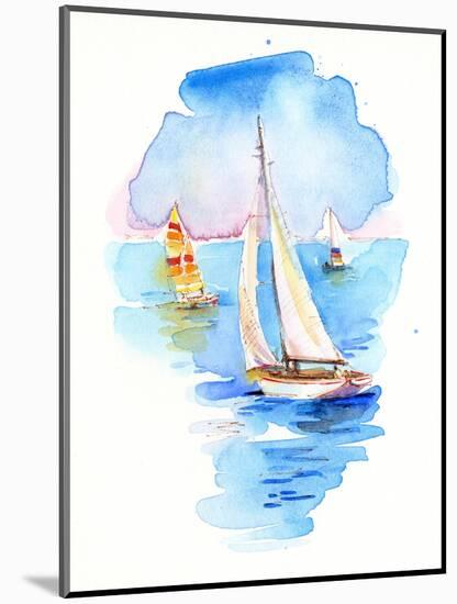 Sailboats, 2017-John Keeling-Mounted Giclee Print