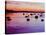 Sailboats Anchored in a Harbor-Cindy Kassab-Stretched Canvas