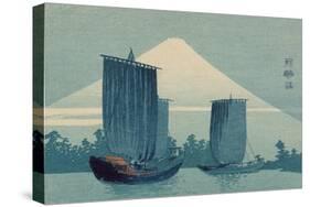 Sailboats and Mount Fuji.-Uehara Konen-Stretched Canvas