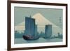 Sailboats and Mount Fuji.-Uehara Konen-Framed Art Print