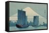 Sailboats and Mount Fuji.-Uehara Konen-Framed Stretched Canvas