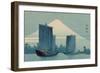 Sailboats and Mount Fuji.-Uehara Konen-Framed Art Print