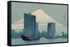 Sailboats and Mount Fuji.-Uehara Konen-Framed Stretched Canvas