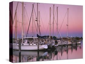 Sailboats at Dusk, Chesapeake Bay, Virginia, USA-Charles Gurche-Stretched Canvas