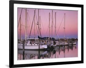 Sailboats at Dusk, Chesapeake Bay, Virginia, USA-Charles Gurche-Framed Photographic Print