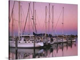 Sailboats at Dusk, Chesapeake Bay, Virginia, USA-Charles Gurche-Stretched Canvas