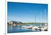 Sailboats at harbor, Collingwood Harbor, Ontario, Canada-null-Framed Photographic Print