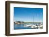 Sailboats at harbor, Collingwood Harbor, Ontario, Canada-null-Framed Photographic Print