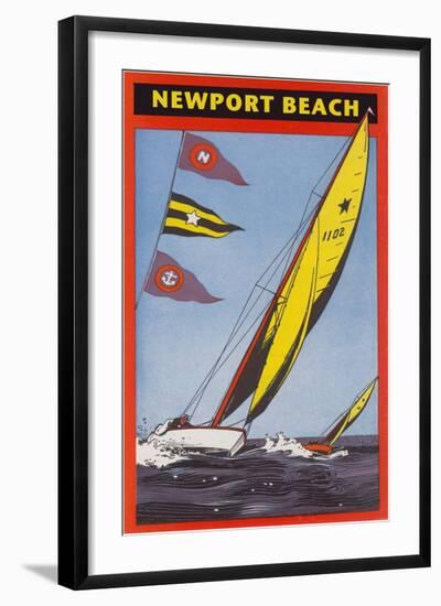 Sailboats at Newport Beach, California-null-Framed Art Print