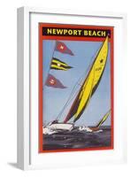 Sailboats at Newport Beach, California-null-Framed Art Print