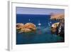 Sailboats at Scorpion Cove, Santa Cruz Island, Channel Islands National Park, California-Russ Bishop-Framed Photographic Print