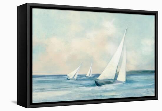 Sailboats at Sunrise-Julia Purinton-Framed Stretched Canvas