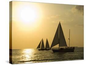 Sailboats at Sunset, Key West, Florida, United States of America, North America-Robert Harding-Stretched Canvas