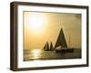 Sailboats at Sunset, Key West, Florida, United States of America, North America-Robert Harding-Framed Premium Photographic Print